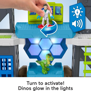 Imaginext Jurassic World Scan Glow Dino Lab Playset with Light Sounds Figures 3+