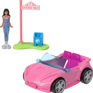 Barbie Mini BarbieLand 4 Pack Dolls Vehicles Set Color Change Toy Play Age 4PLUS