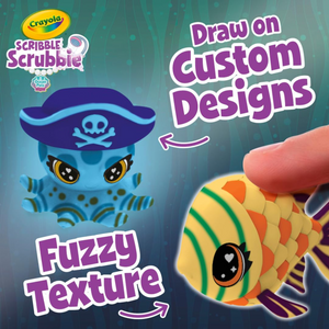 Crayola Scrubbie Glow Lagoon Ocean Pets Playset Washable Markers Ages 3+