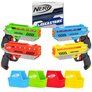 Nerf Laser Strike 4 Player Laser Tag Set Blasters Holsters 300ft Range