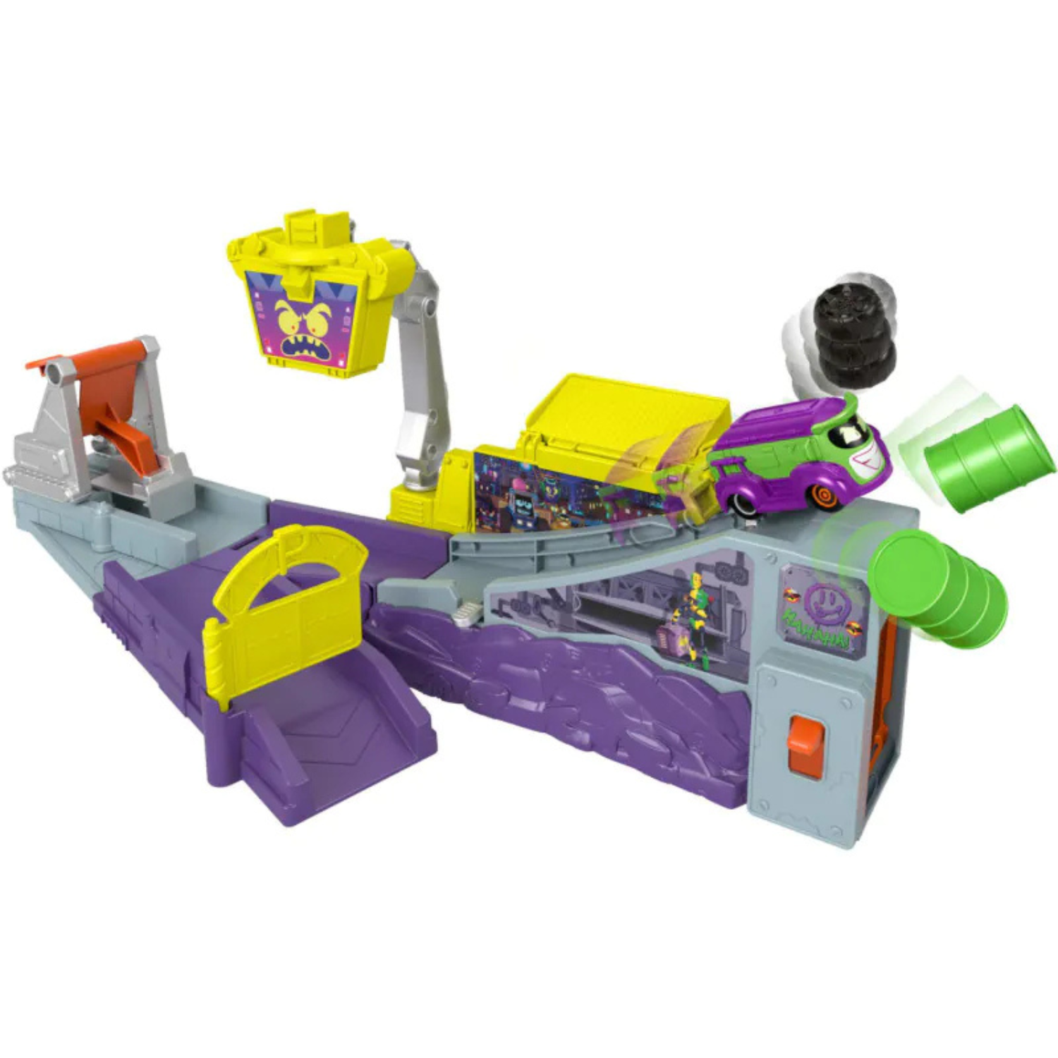 Fisher-Price Triple Launch Scrapyard Playset with Toy Car & Ramp Action 3+