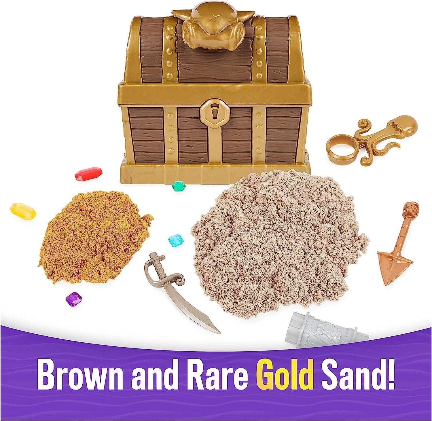Kinetic Sand, Treasure Hunt Playset with 9 Surprise Reveals Ages 3+ New Toy Play