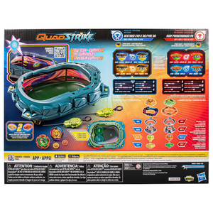 Beyblade Burst QuadStrike Light Ignite Battle Set Stadium with Tops Launchers 8+