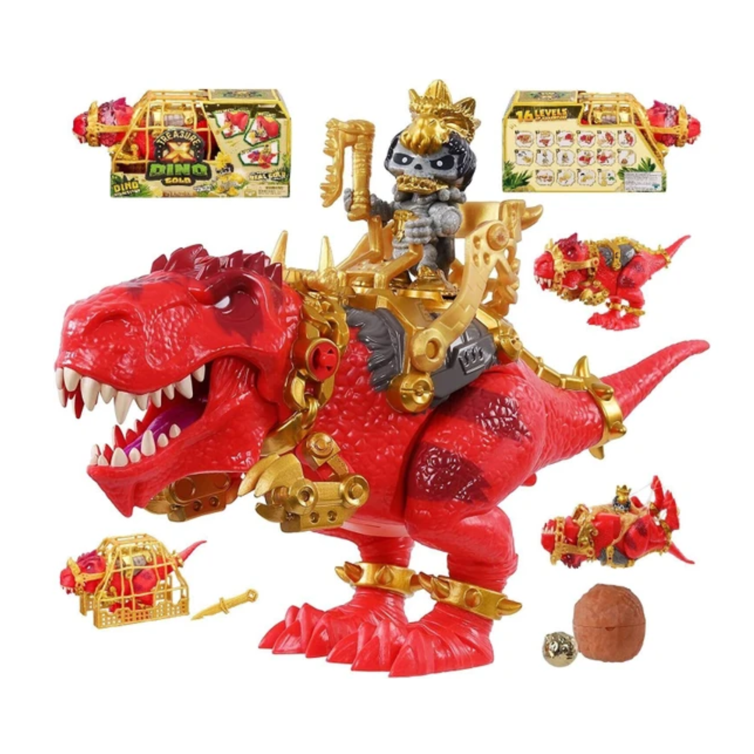 Treasure X Dino Dissection Action Figure T-Rex Dinosaur Gold Hunter Gear Armour