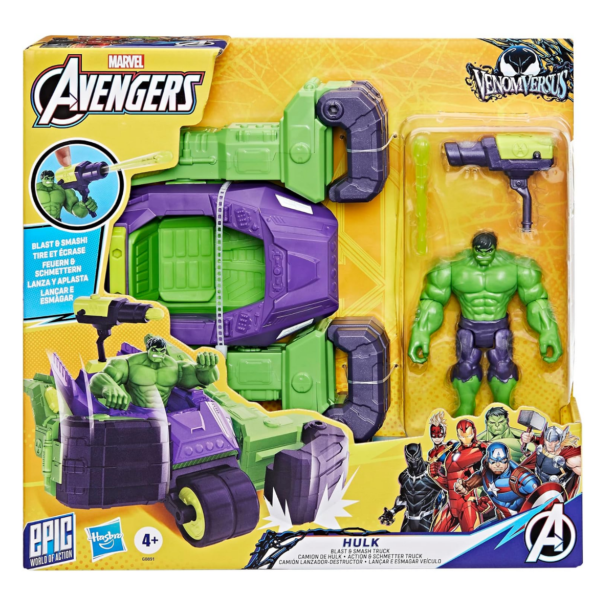 Avengers VenomVersus Epic World of Action 4 Inch Hulk Blast Smash Truck Figure