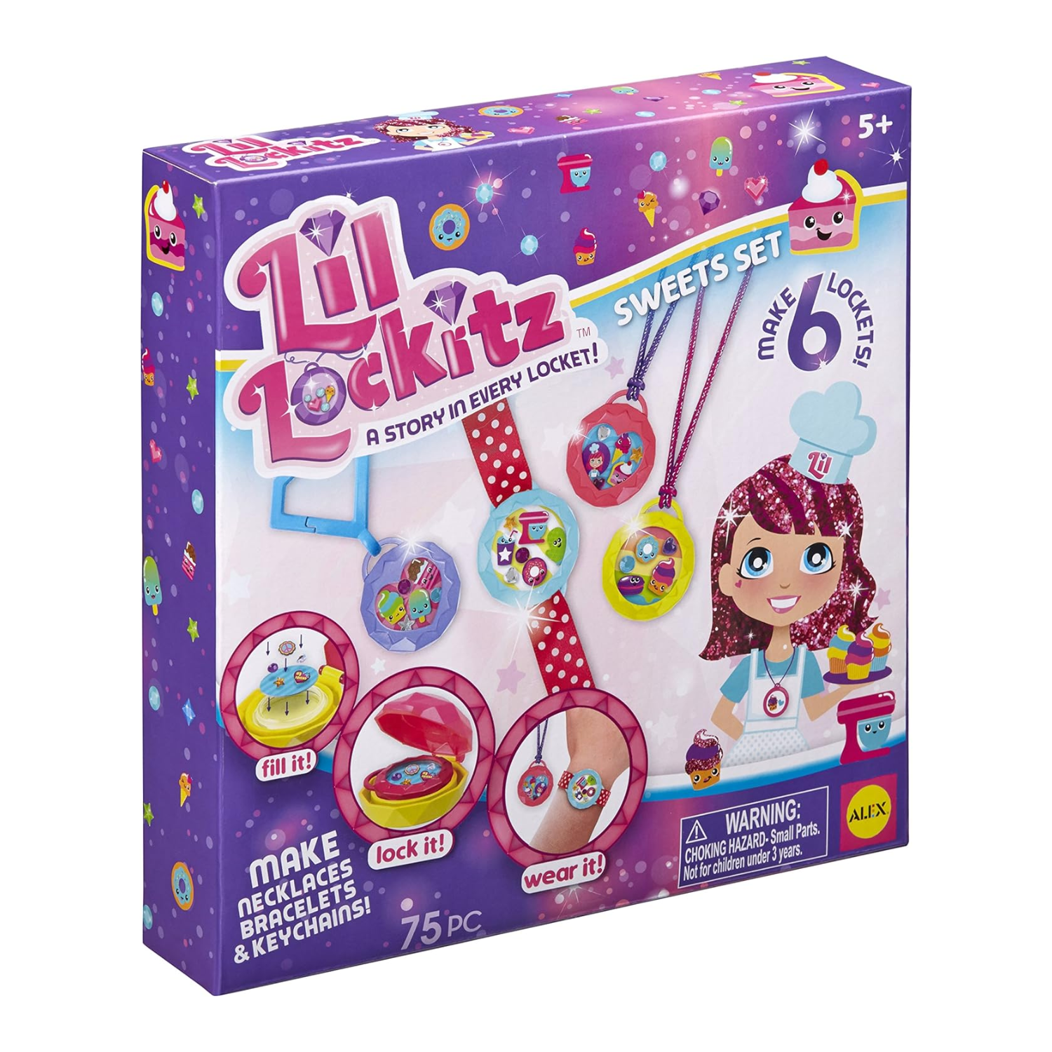 Alex Toys Lil Lockitz Sweets Set Jewelry Making Kit Ages 5+ Girls Craft Toy