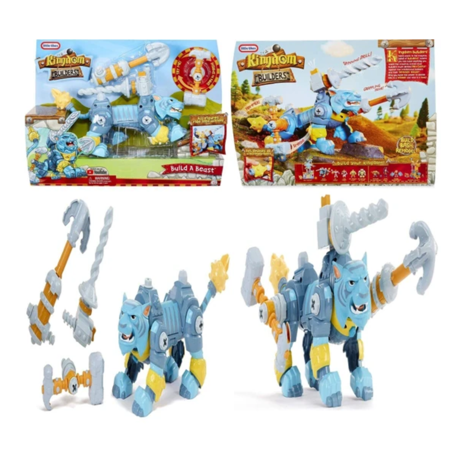 Little Tikes Kingdom Builders Build A Beast Battle Tiger Lion Animal Toy Fight