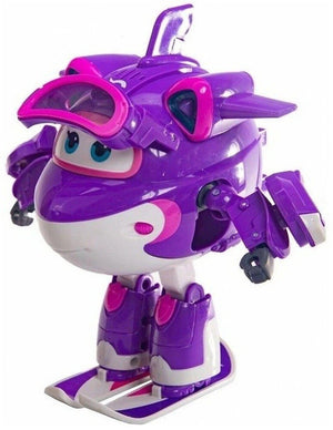 Super Wings Crystal 6 Inch Deluxe Transforming Super Charged Jett Airplane Toy