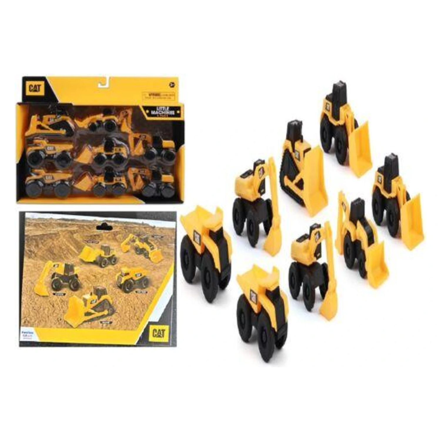 CAT Bulldozer Little Mini Machines 8 Pack Caterpillar Loader Dump Truck Toy Car