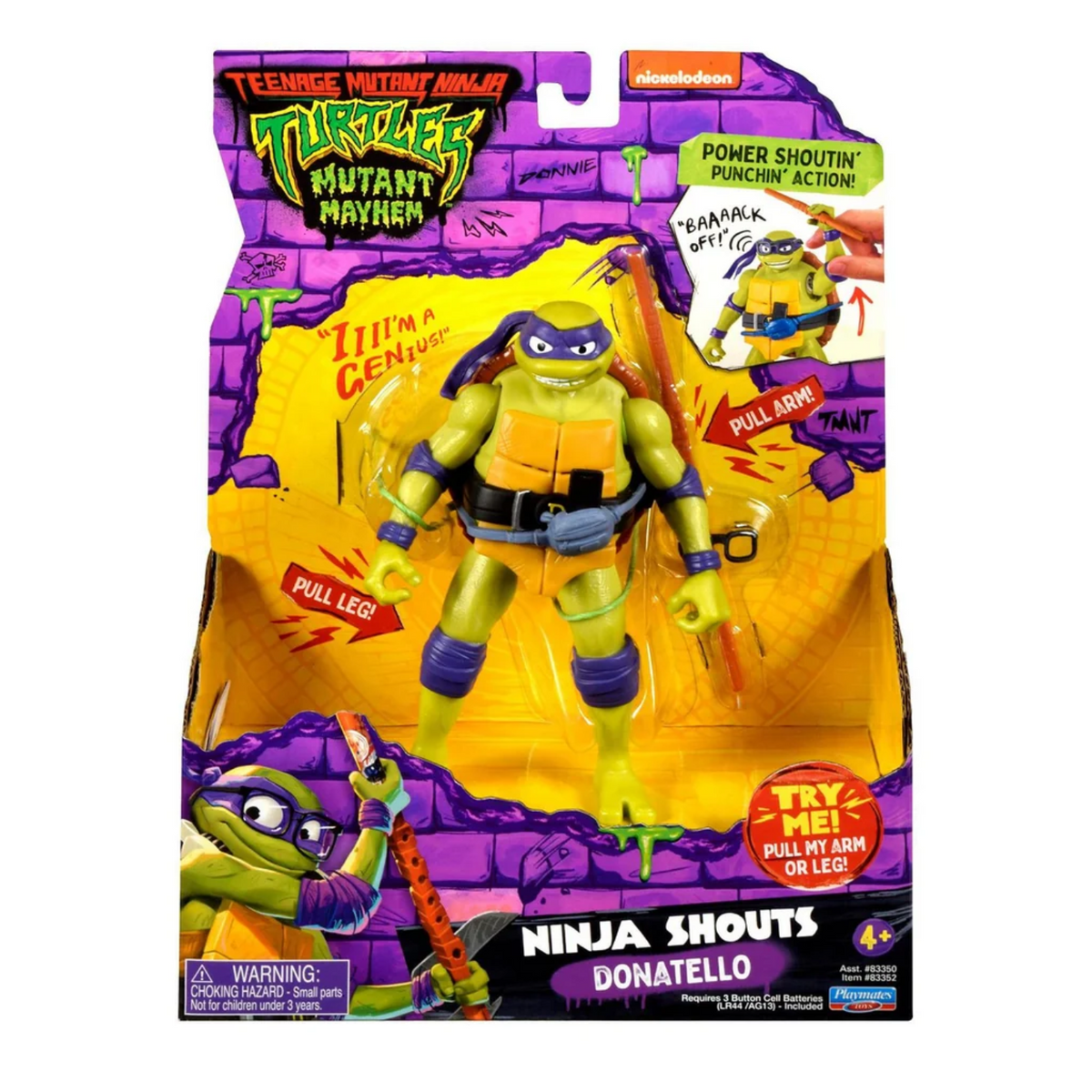 TMNT Ninja Turtles Mutation Mayhem Ninja Shouts Donatello 14 CM Action Figure