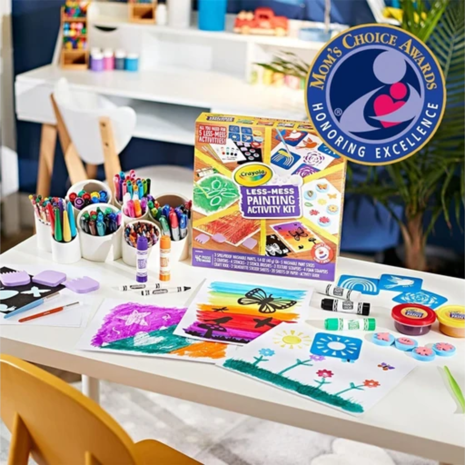Crayola Less Mess Painting Activity Kit 5 Activities Washable Spill Proof Make