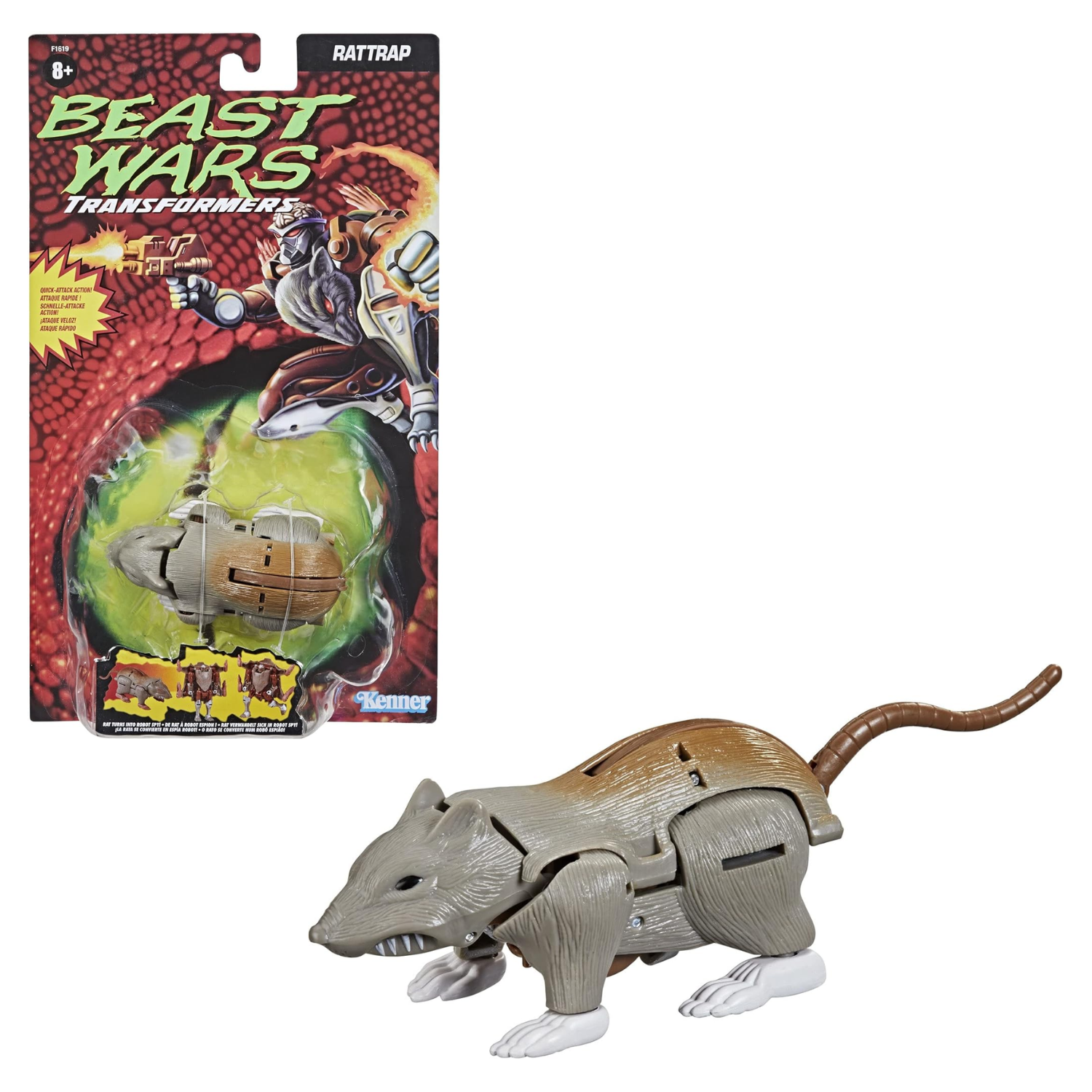 Transformers Vintage Beast Wars Rattrap Action Figure Rat to Robot Mode Toy 8+
