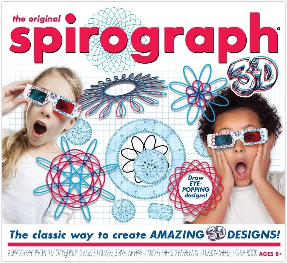 Original Spirograph  Classic Way to Make Amazing 3D Designs Ages 8+ New Toy