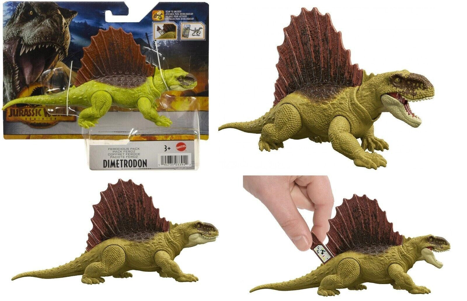 Jurassic World Dominion Ferocious Pack Dimetrodon Action figure for Ages 3+