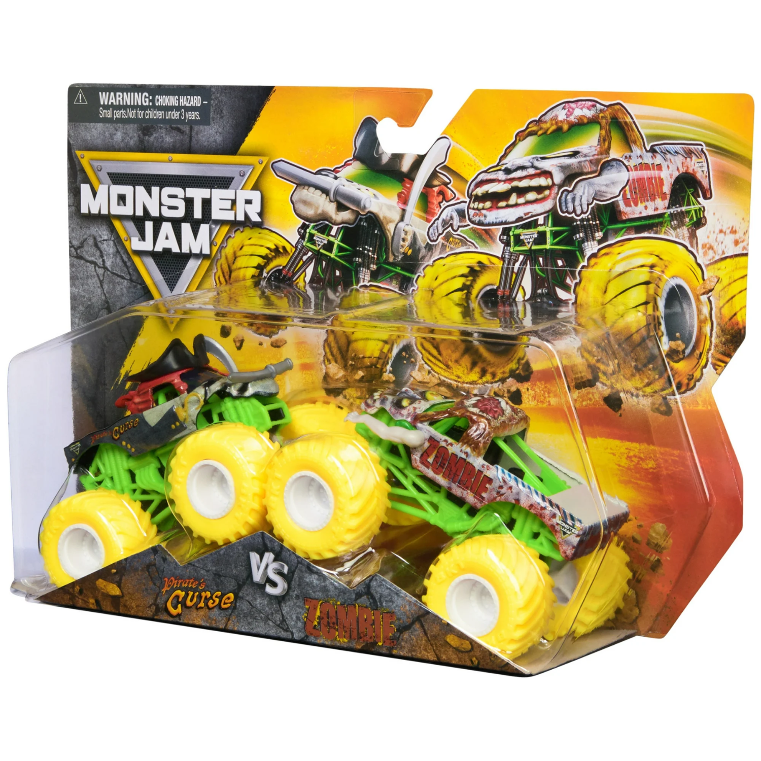 Monster Jam Pirate’s Curse vs Zombie 1:64 Diecast Monster Trucks 2-Pack for Kids