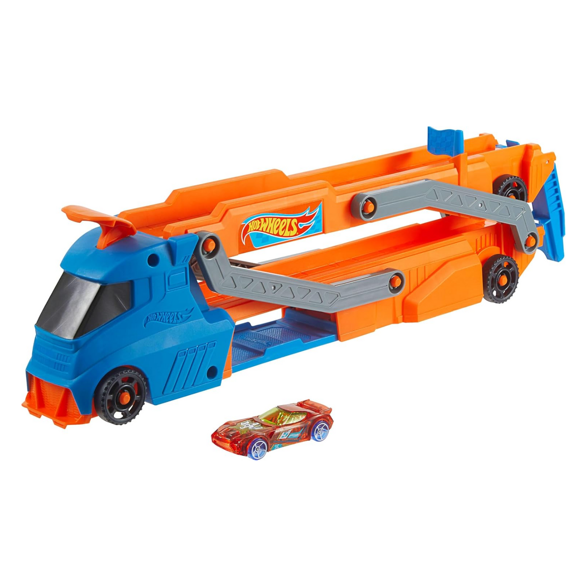 Hot Wheels Toy Car Truck Hauler Transforms into 2.5 Feet Raceway New Toy
