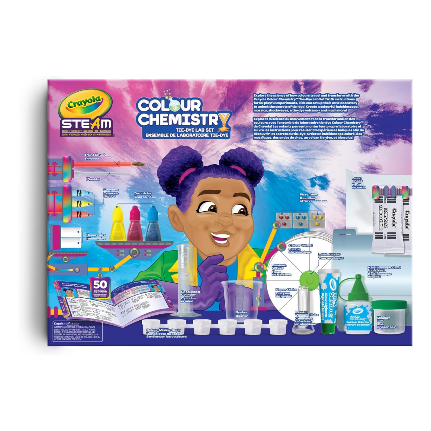 Crayola Tie Dye Colour Chemistry Lab Set STEM Learning Experiments Kids Ages 7+