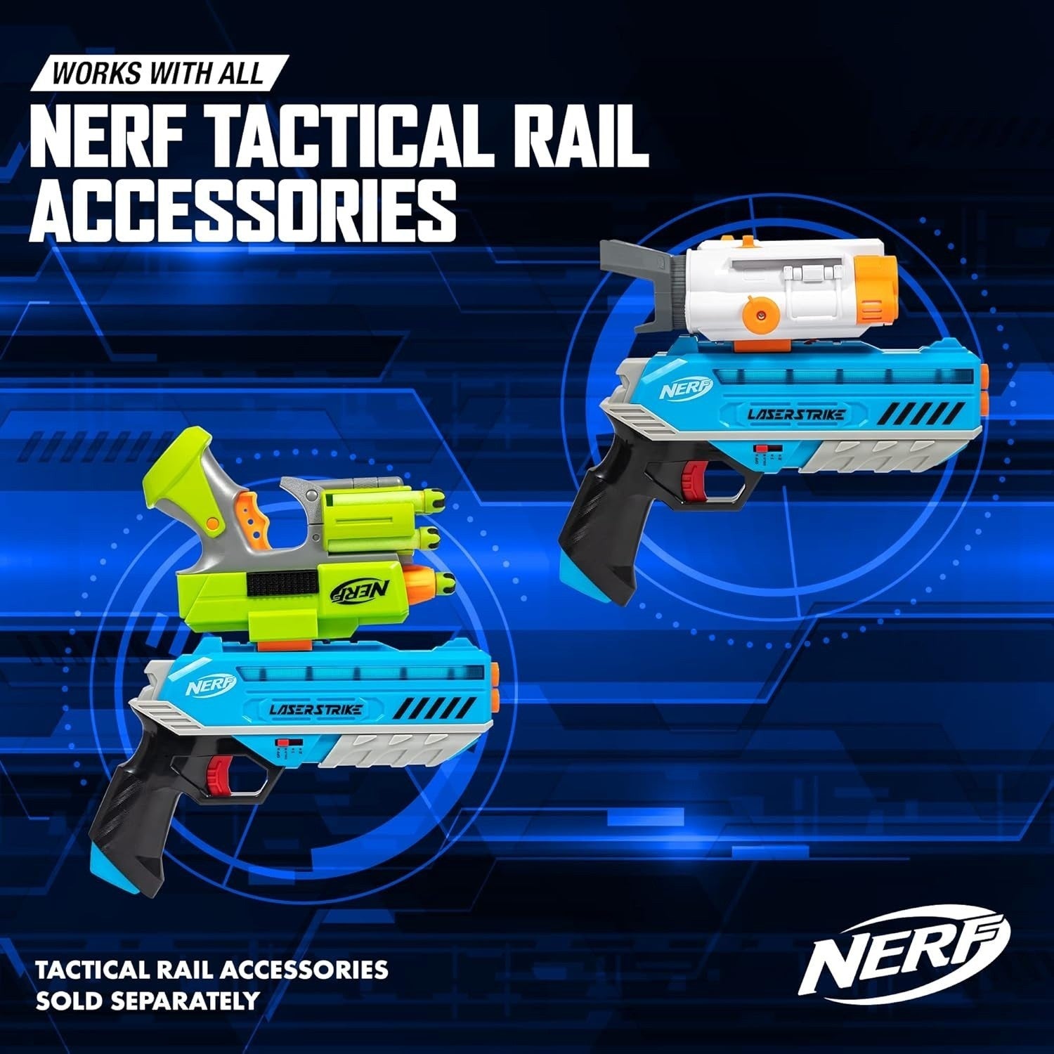 Nerf Laser Strike 4 Player Laser Tag Set Blasters Holsters 300ft Range