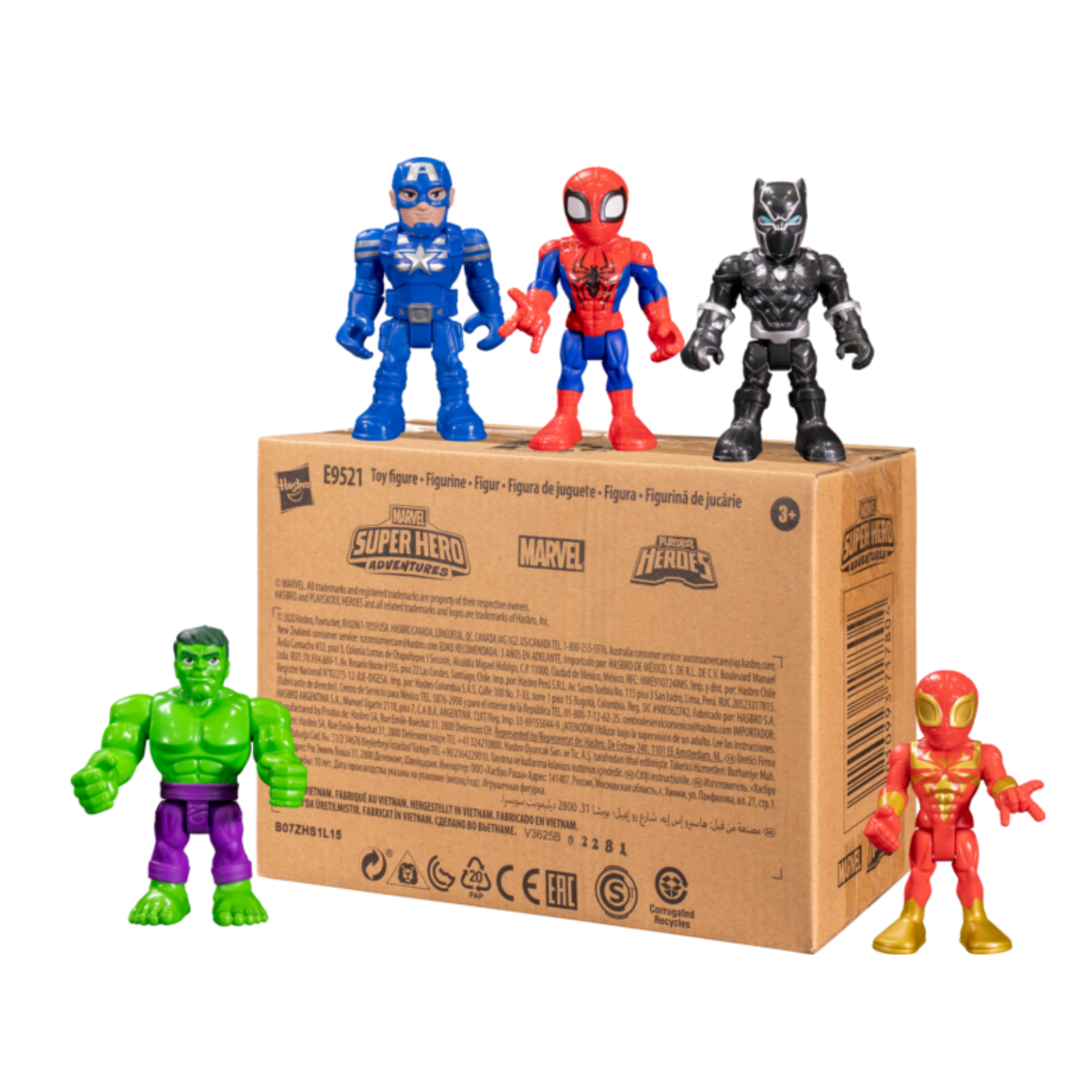 Super Hero Adventures 5 Inch Action Figure 5 Pack Spider Man Black Panther Hulk