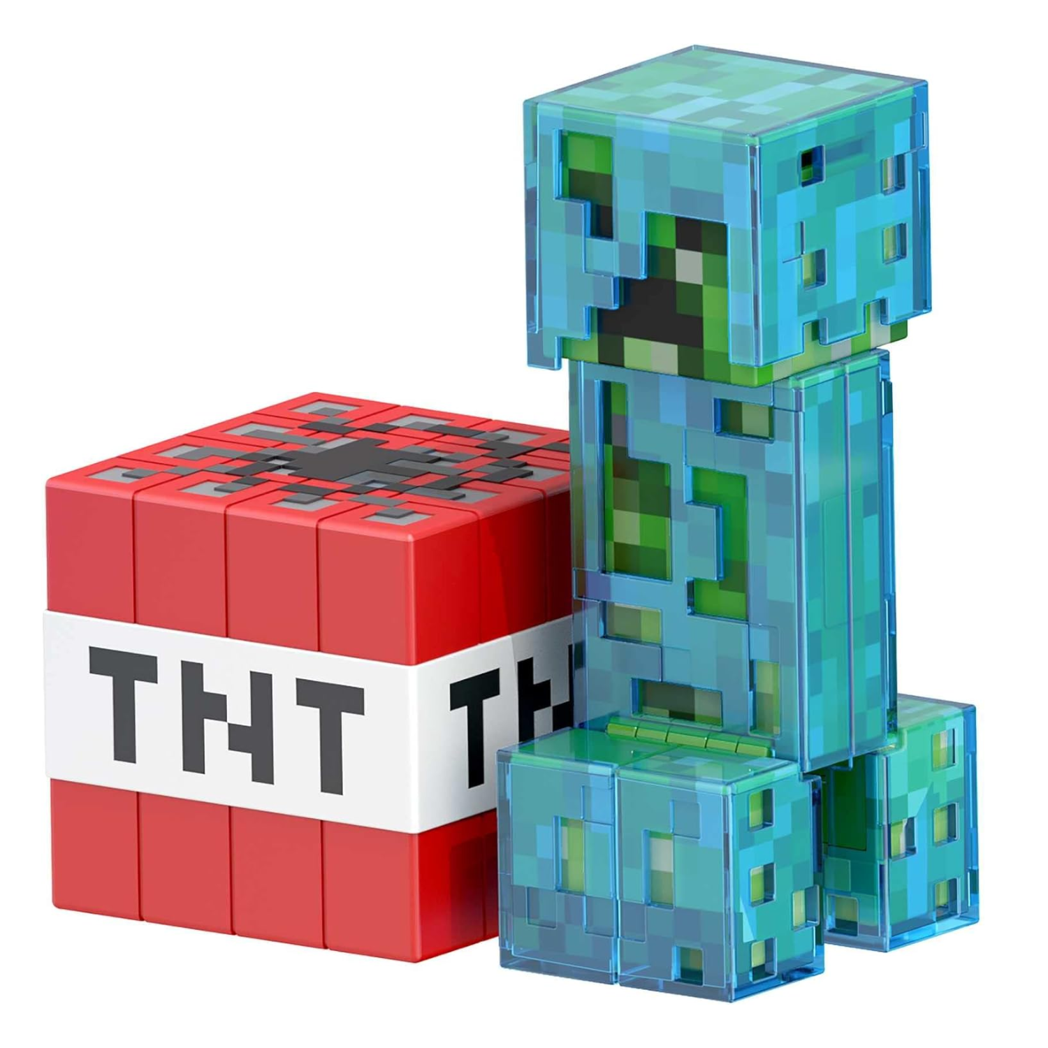 Minecraft Diamond Level Creeper Action Figure with Armor & TNT Block 5.5 Inch