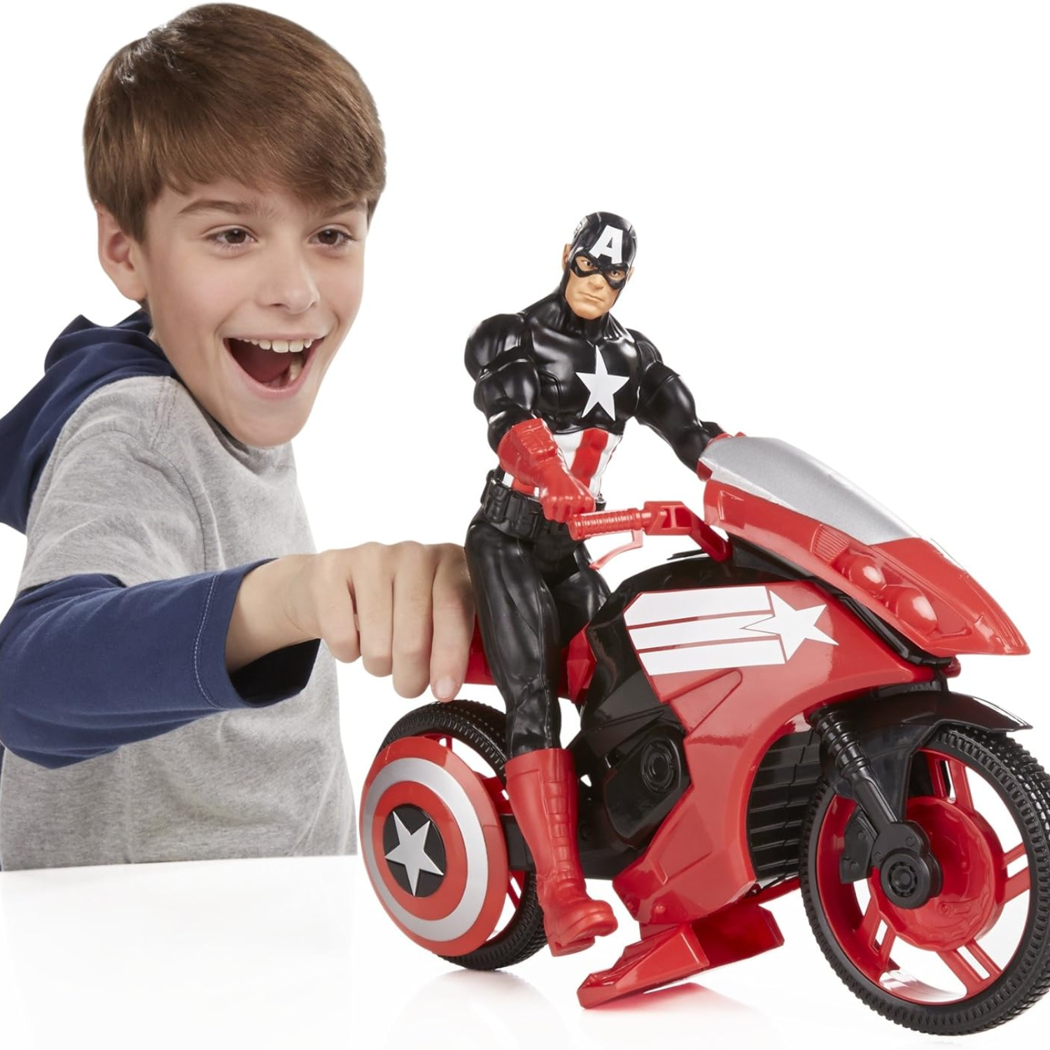 Avengers Titan Hero Series Captain America 12 Inch Figure Defender Cycle Play