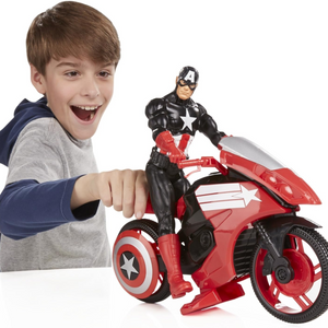 Avengers Titan Hero Series Captain America 12 Inch Figure Defender Cycle Play