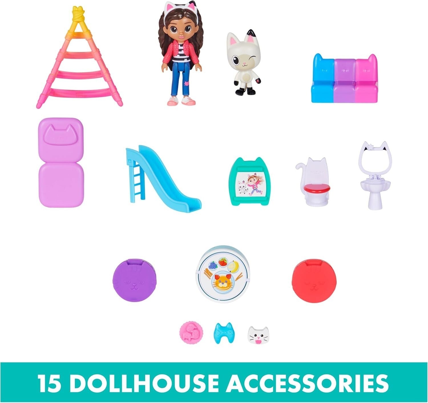 Gabby's Dollhouse Purrfect Dollhouse with 15 Pieces Including Toy Figures