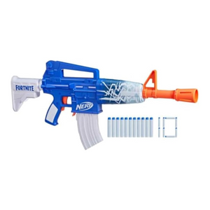 Nerf Fortnite Blue Shock Blaster Motorized Dart Shooter Auto 10 Dart Rapid Fire