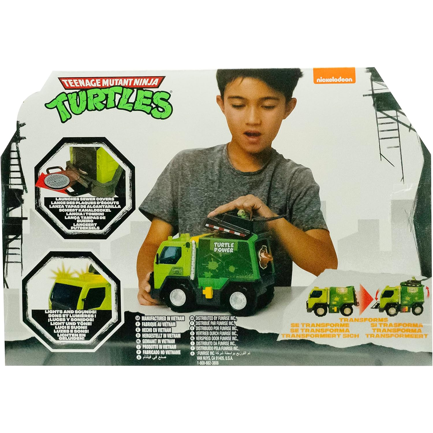 TMNT Thrash N Battle Garbage Truck Transforming Vehicle Lights Sounds Toy Age 3+
