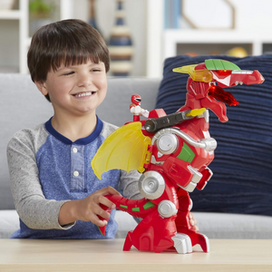 Power Rangers Red Ranger and Dragon Thunderzord 14 Inch Lights Sounds Toy  3+