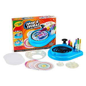 Crayola Spin & Spiral Art Station 2-in-1 Creative Drawing and Spin Art Set Ages