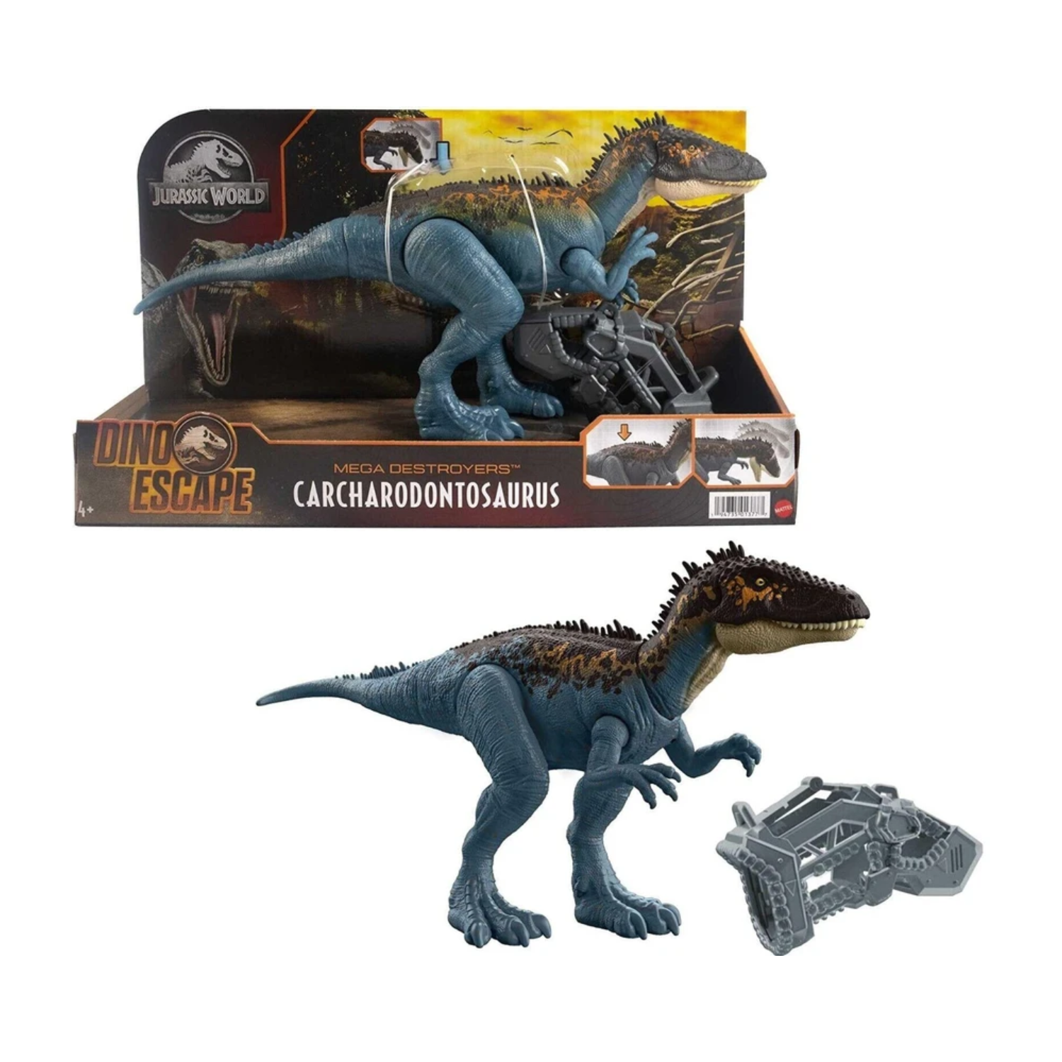 Jurassic World Mega Destroyers Carcharodontosaurus Dino Toy Age 4+ Mattel