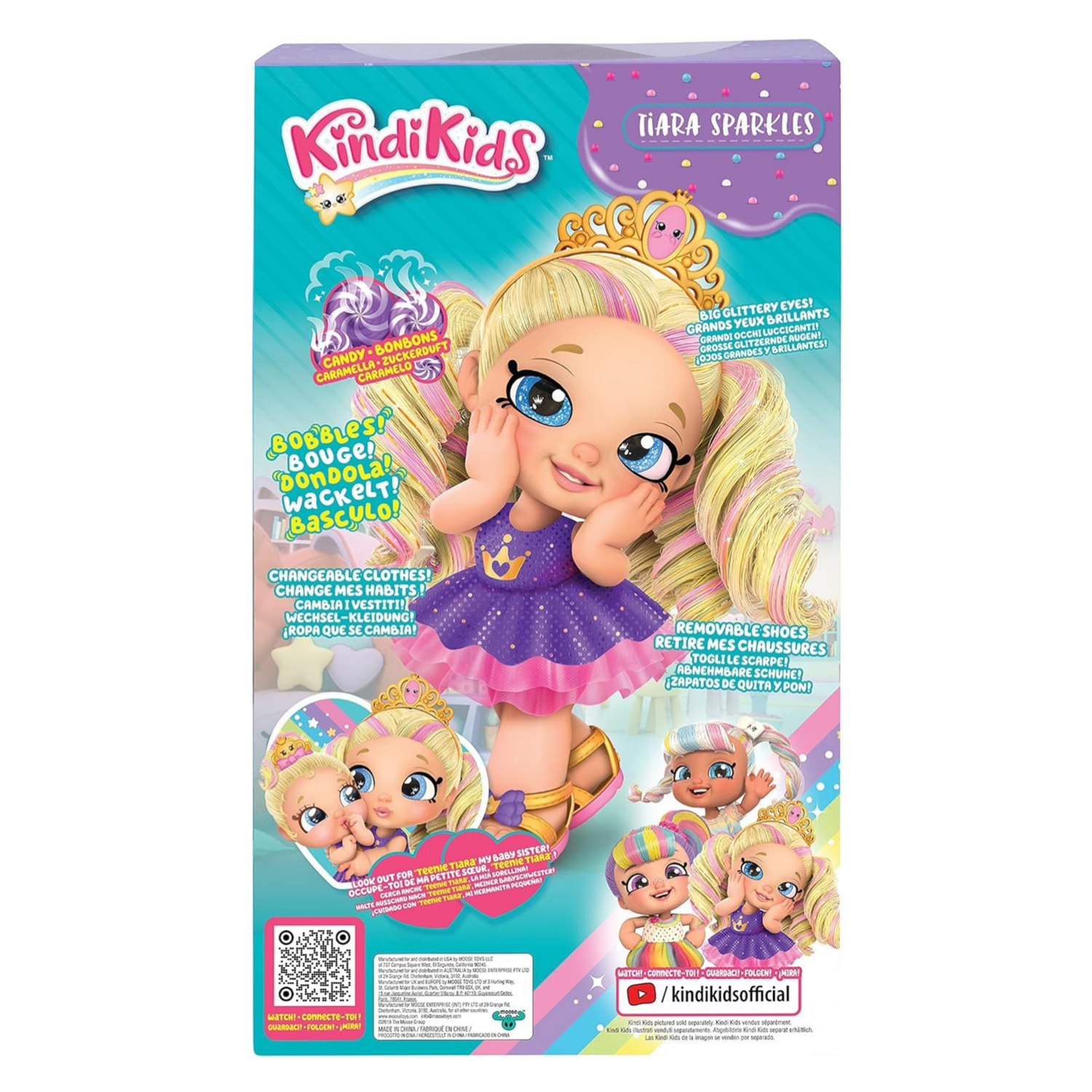 Kindi Kids Tiara Sparkles 10" Scented Doll with Wobble Head Removable Shoes