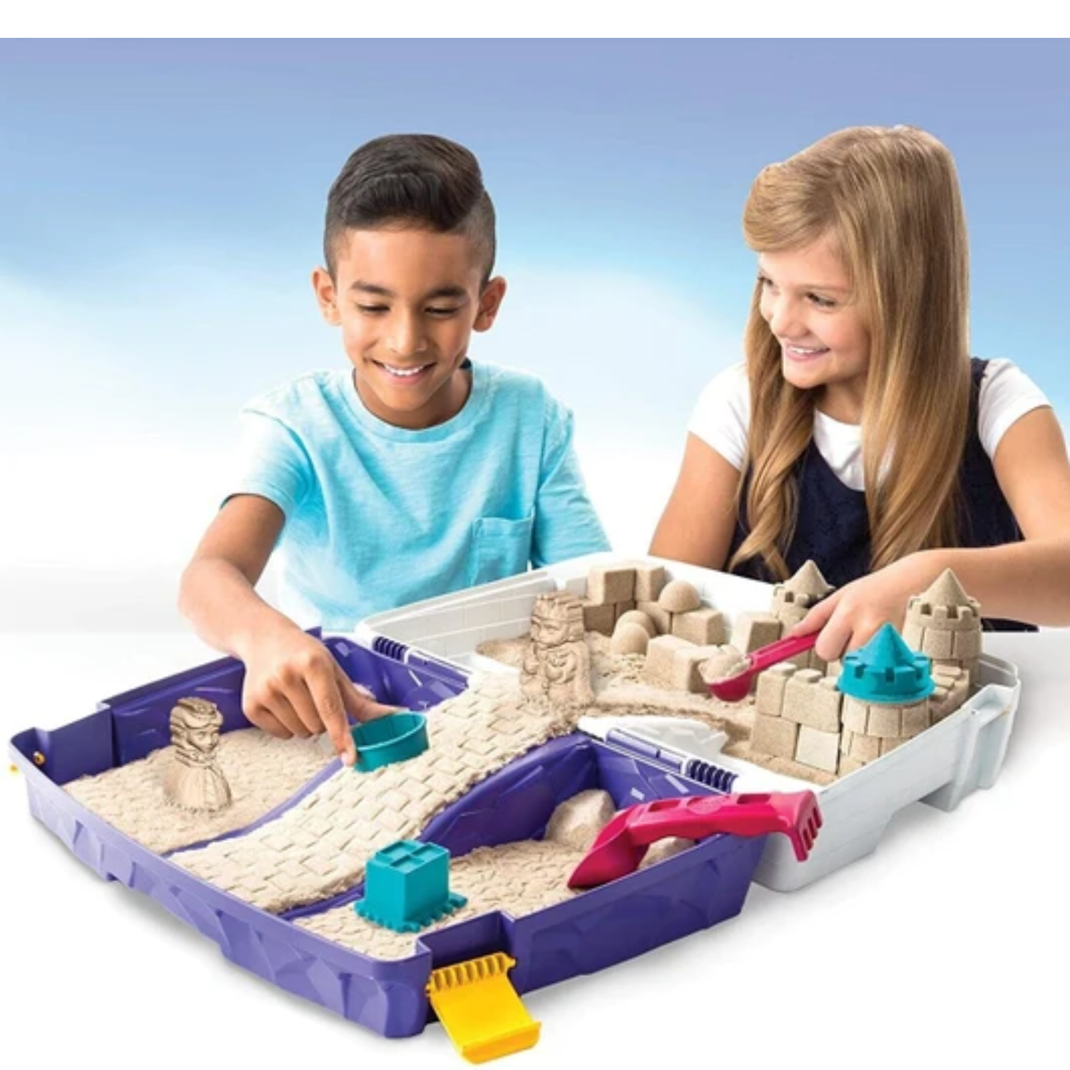 Kinetic Sand Folding Sandbox 3+ Toy Play Build Castle King Queen Watch