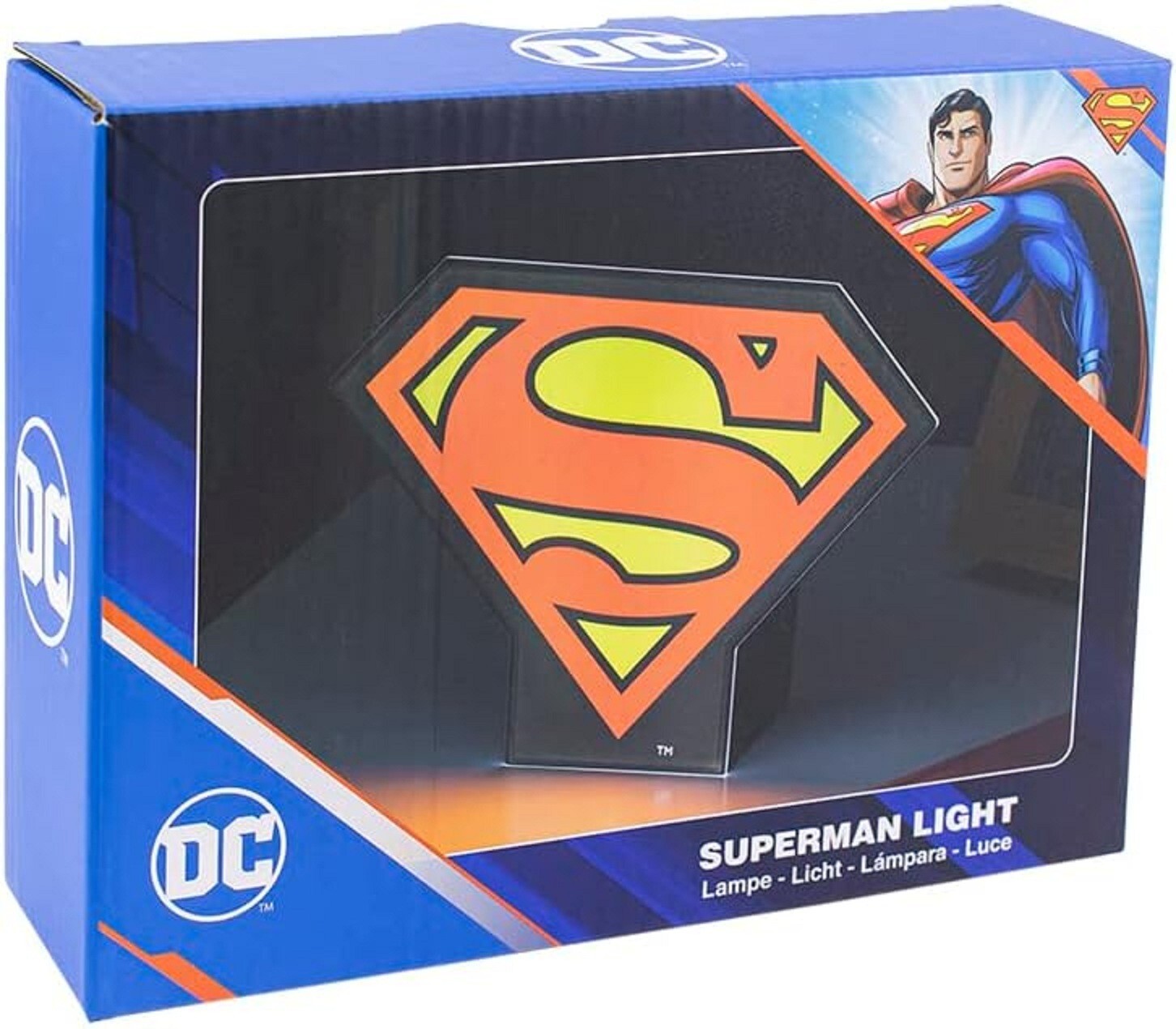 DC Comics Superman Logo Box Light Room Lamp Play Gift