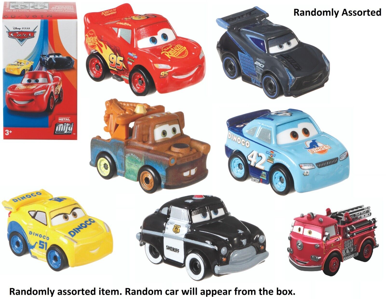 Disney Cars Mini Racers Minis Lightning Mcqueen Tow Mater Ages 3+ Brand New Toy