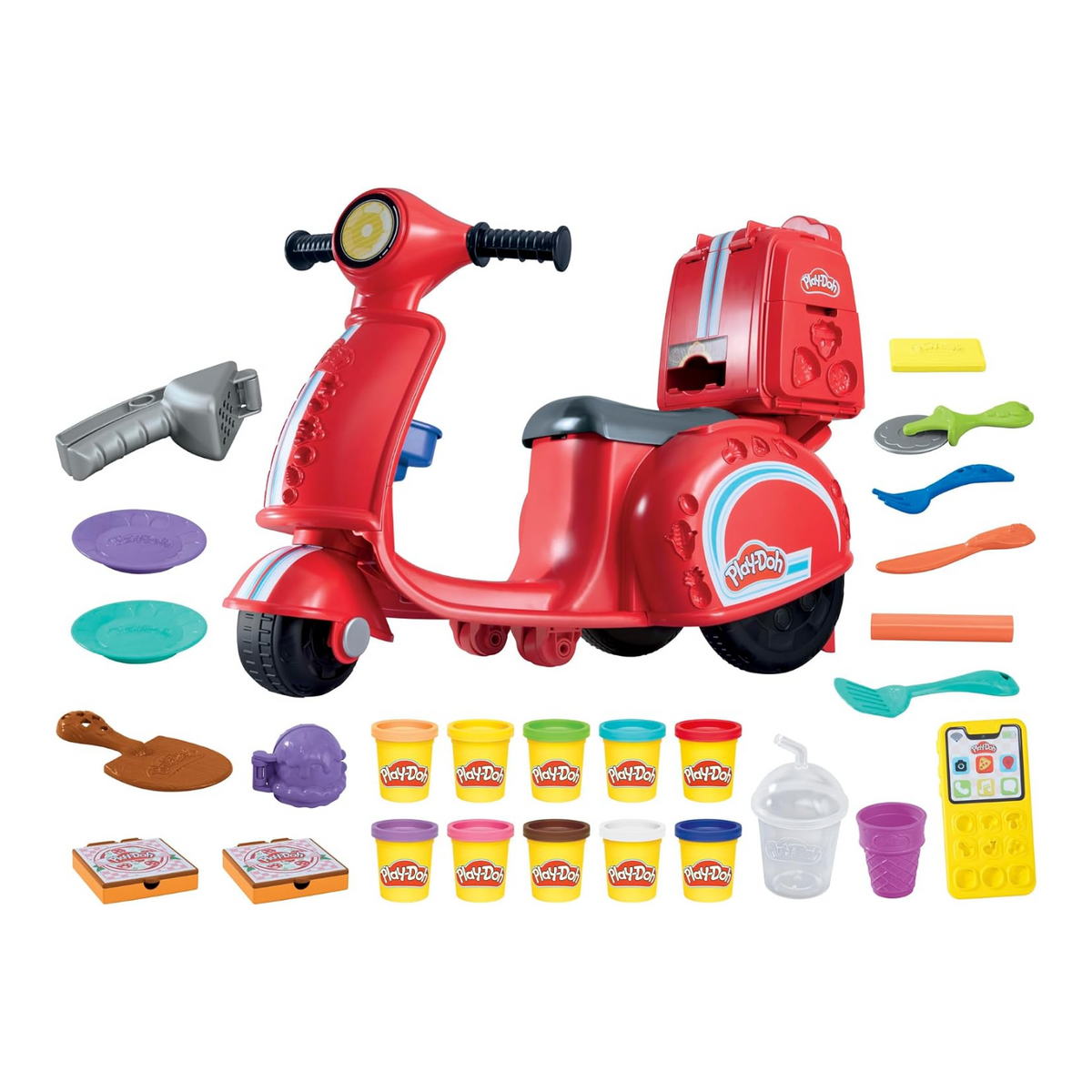 Play-Doh Pizza Delivery Scooter Playset Large Ride-On Play Food New Toy Car