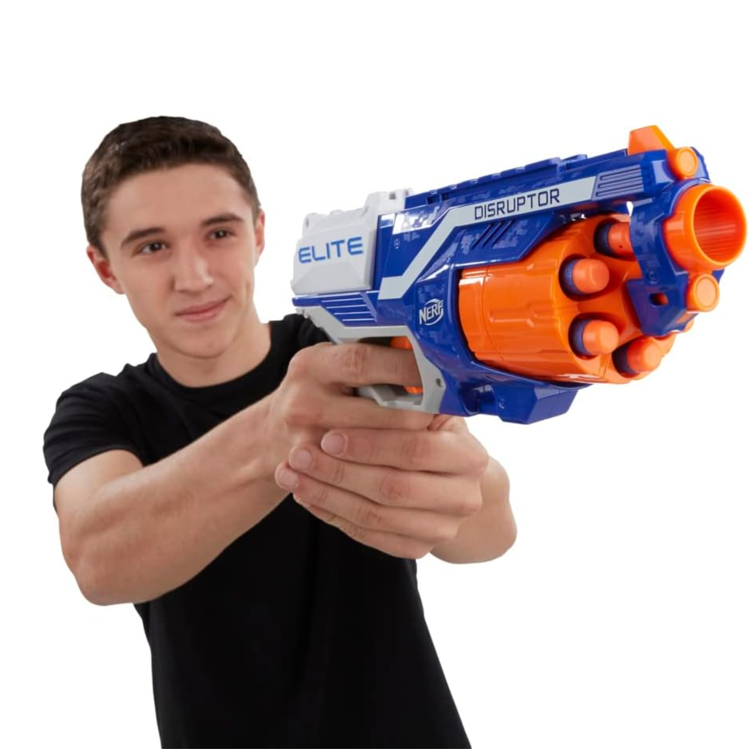 Nerf Elite Disruptor Blaster with 6-Dart Rotating Drum and Slam-Fire Action Toy