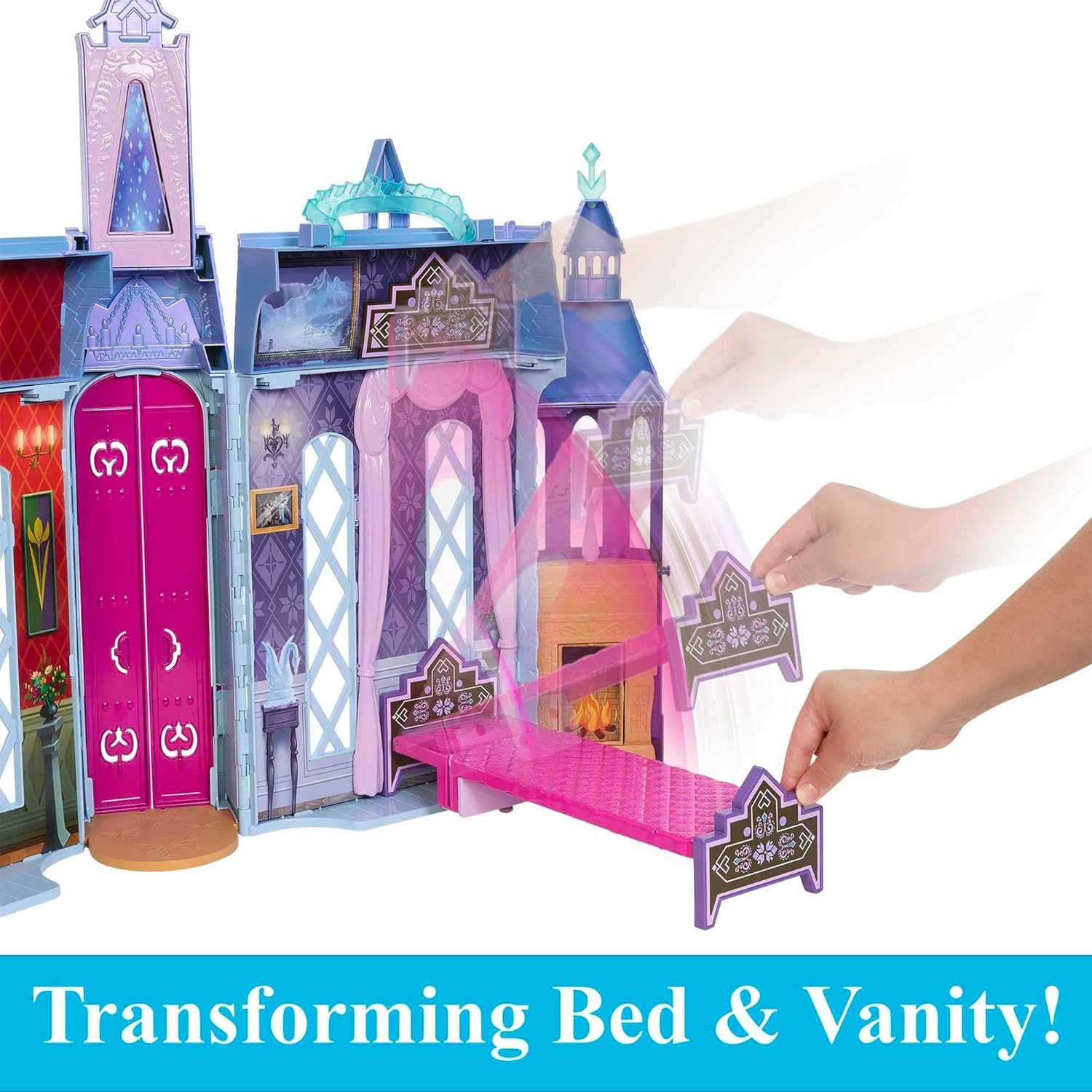Frozen Arendelle Castle Doll House Elsa Doll 4 Play Areas 15 Accessories