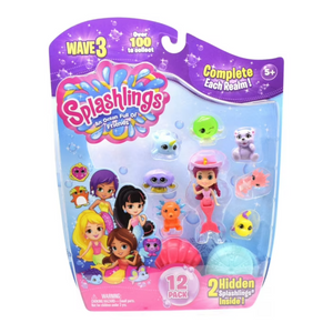 Splashlings Wave 3 12 Pack Mermaid and Sea Friends Toy Set for Kids Aged 5 +