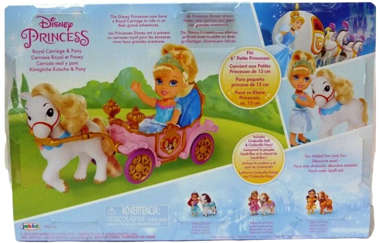 Disney Jakks Pacific Princess Cinderella Petite Doll Royal Carriage & Pony Set
