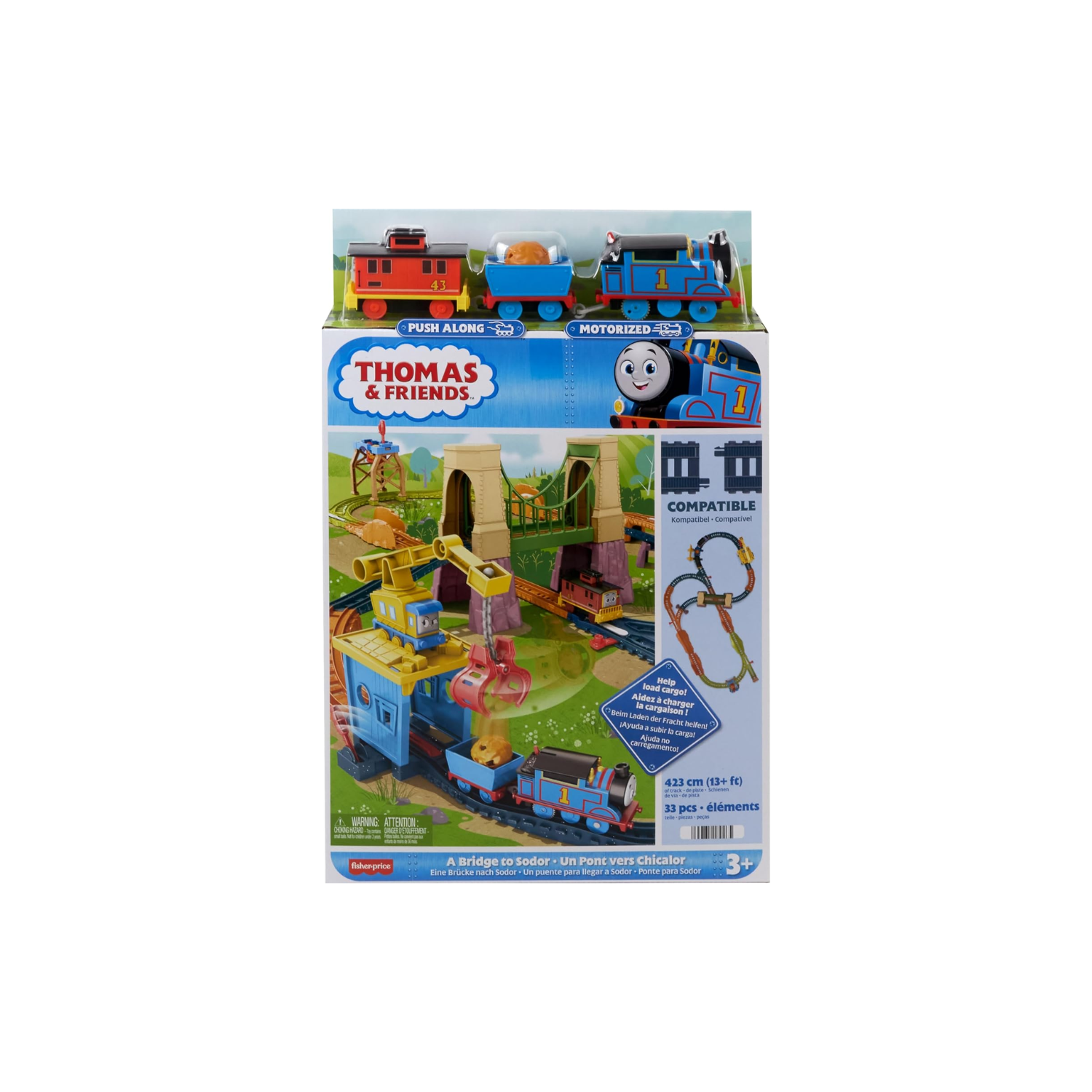 Thomas & Friends Motorized Adventures Train Set with Bruno & Carly Crane Ages 3+