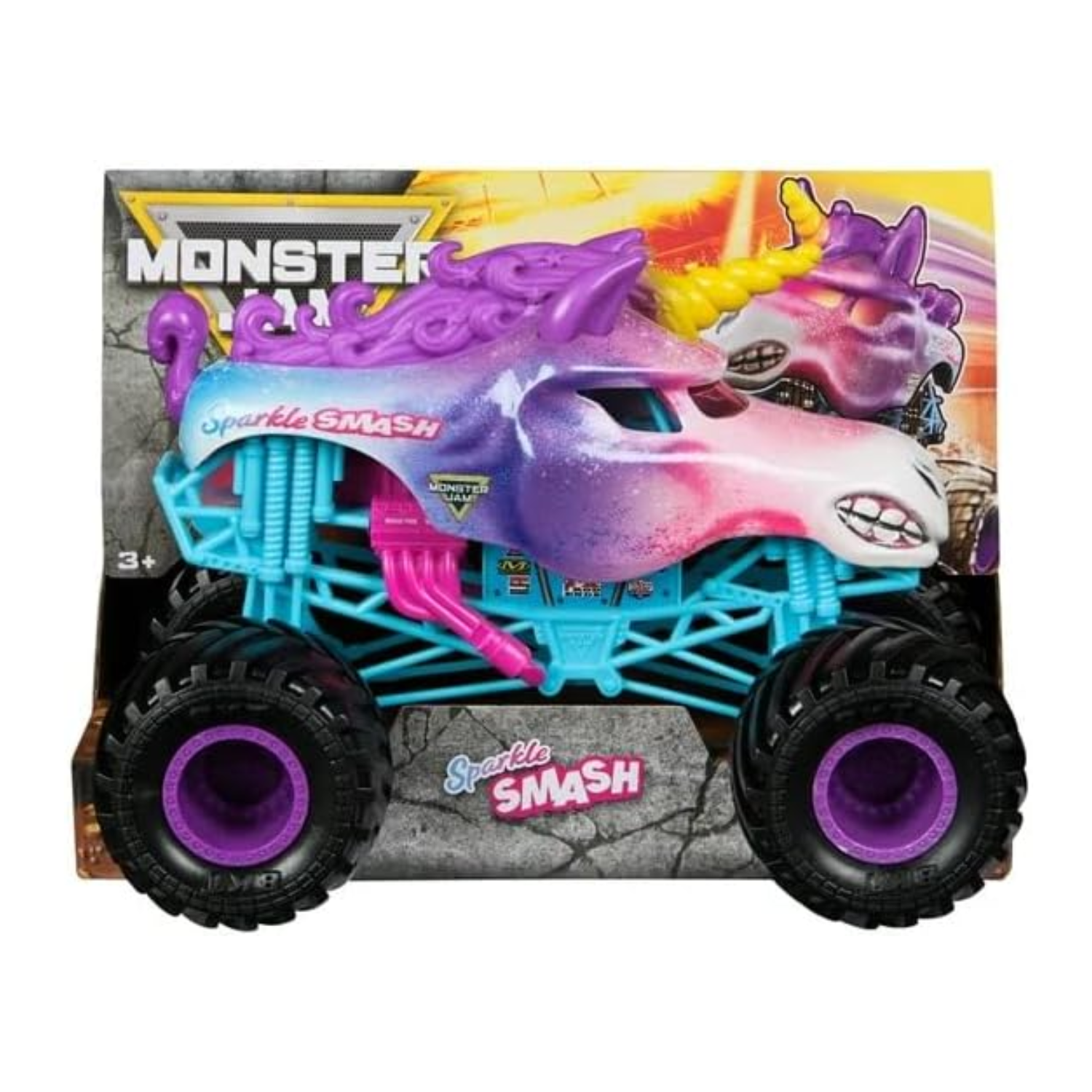 Monster Jam Sparkle Smash 1 24 Scale Die Cast Monster Truck Ages 3 +
