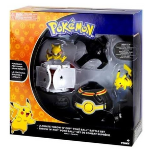Pokemon Ultimate Throw N Pop Battle Set with 2 Balls and Figures Kids Age 4 Up