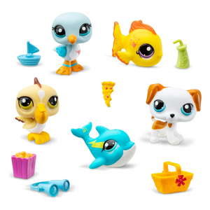Littlest Pet Shop Beach Besties Collector Pack 5 Pets with Accessories Card 4+