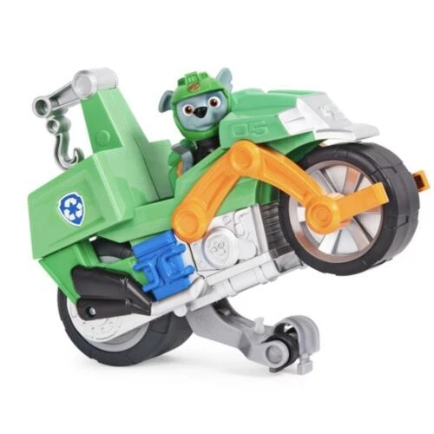 Paw Patrol Rocky Moto Pups Deluxe Motorcycle Vehicle Pull Back Wheelie Figure 3+