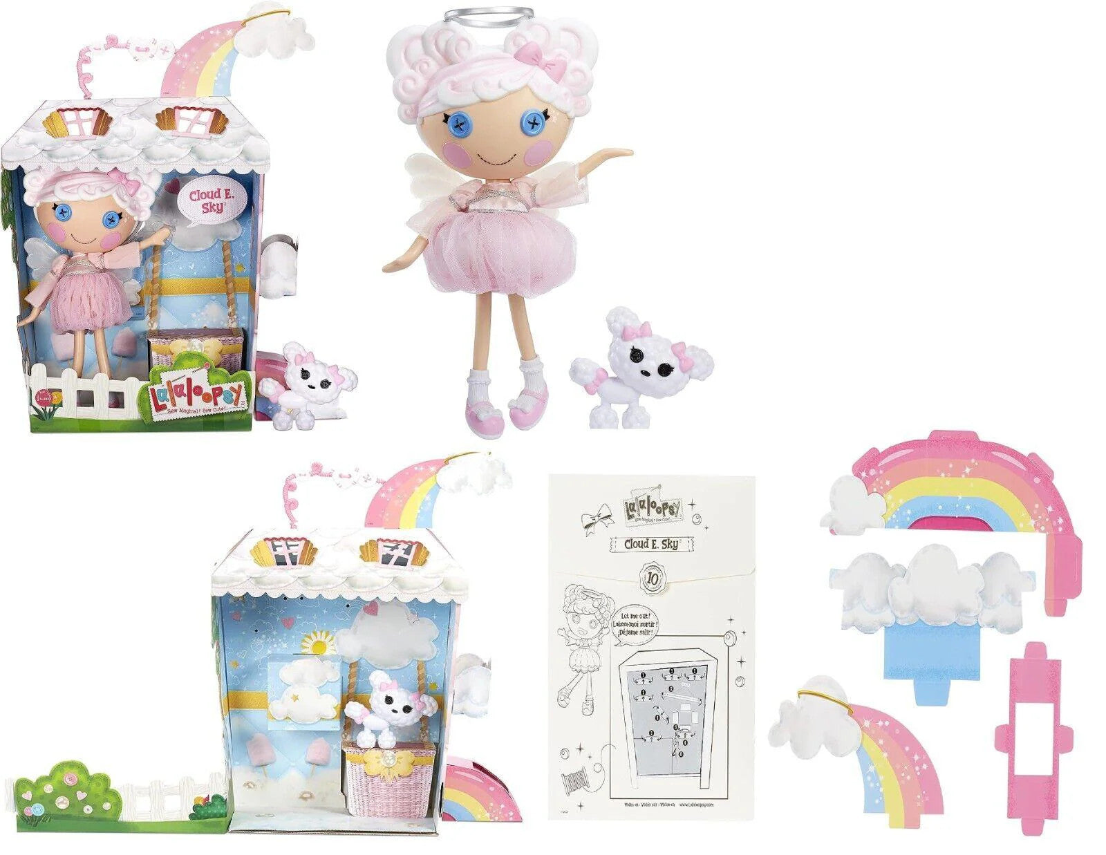 Lalaloopsy-cloud E.sky Large 13 Inch Doll Crumbs Sugar Cookie Pet Puppy Sky Play