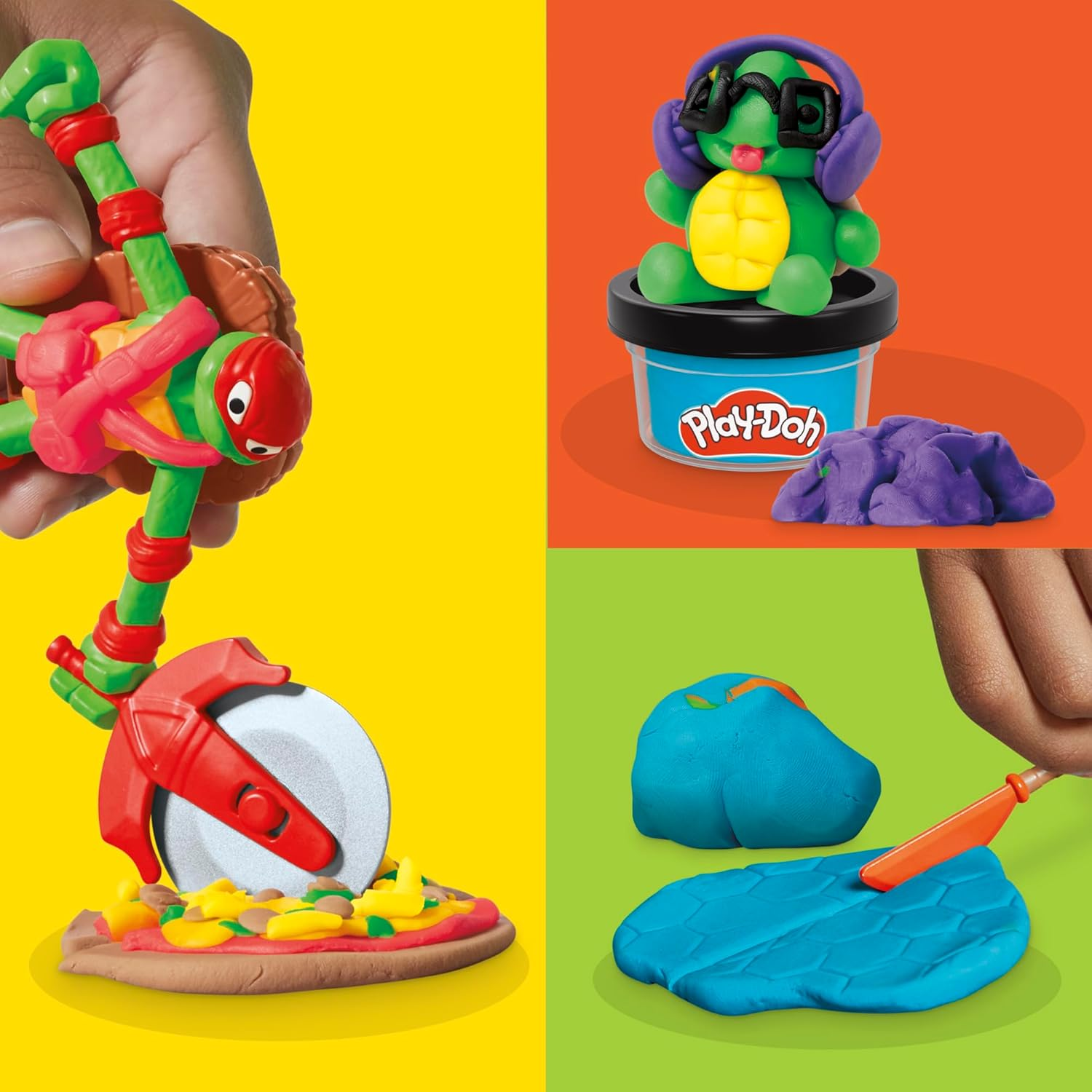 Play-Doh Teenage Mutant Ninja Turtles Cowabunga Bendy 4 Inch Action Figures Set