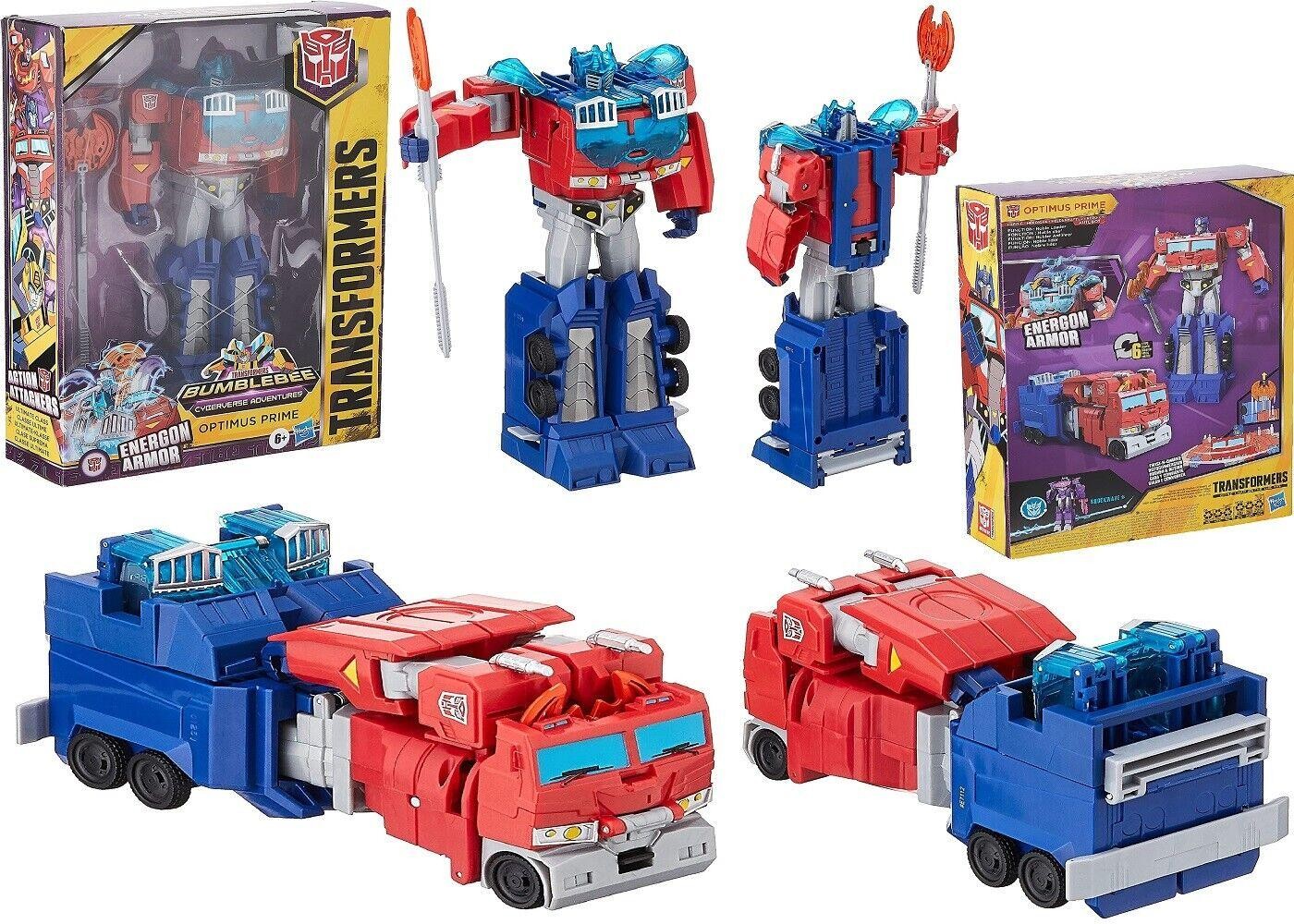 Transformers Cyberverse Ultimate Anergon Armor Optimus Prime 6+ Toy Robot Truck