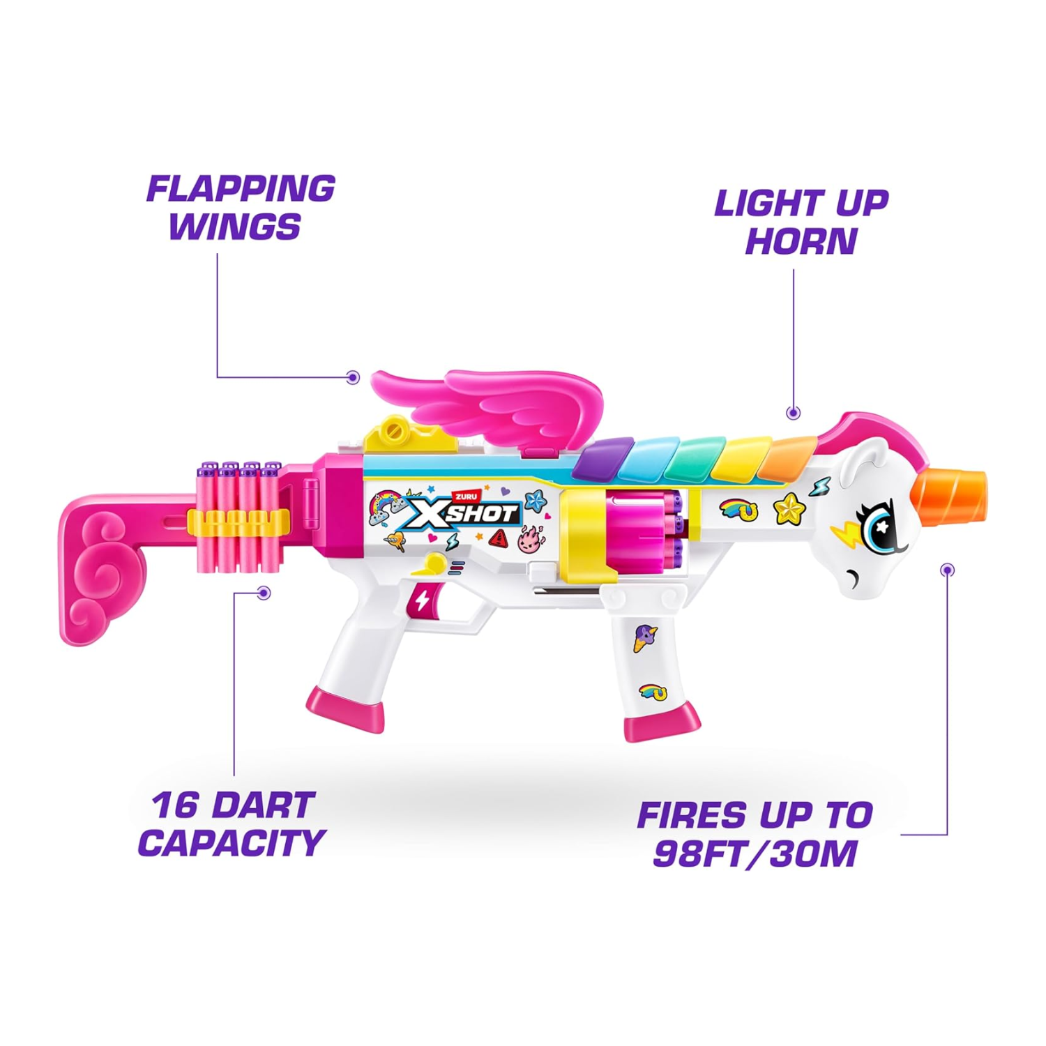 XShot Blastercorn Rizz Master Dart Blaster 24 Darts Rapid Fire Battle Play Fun